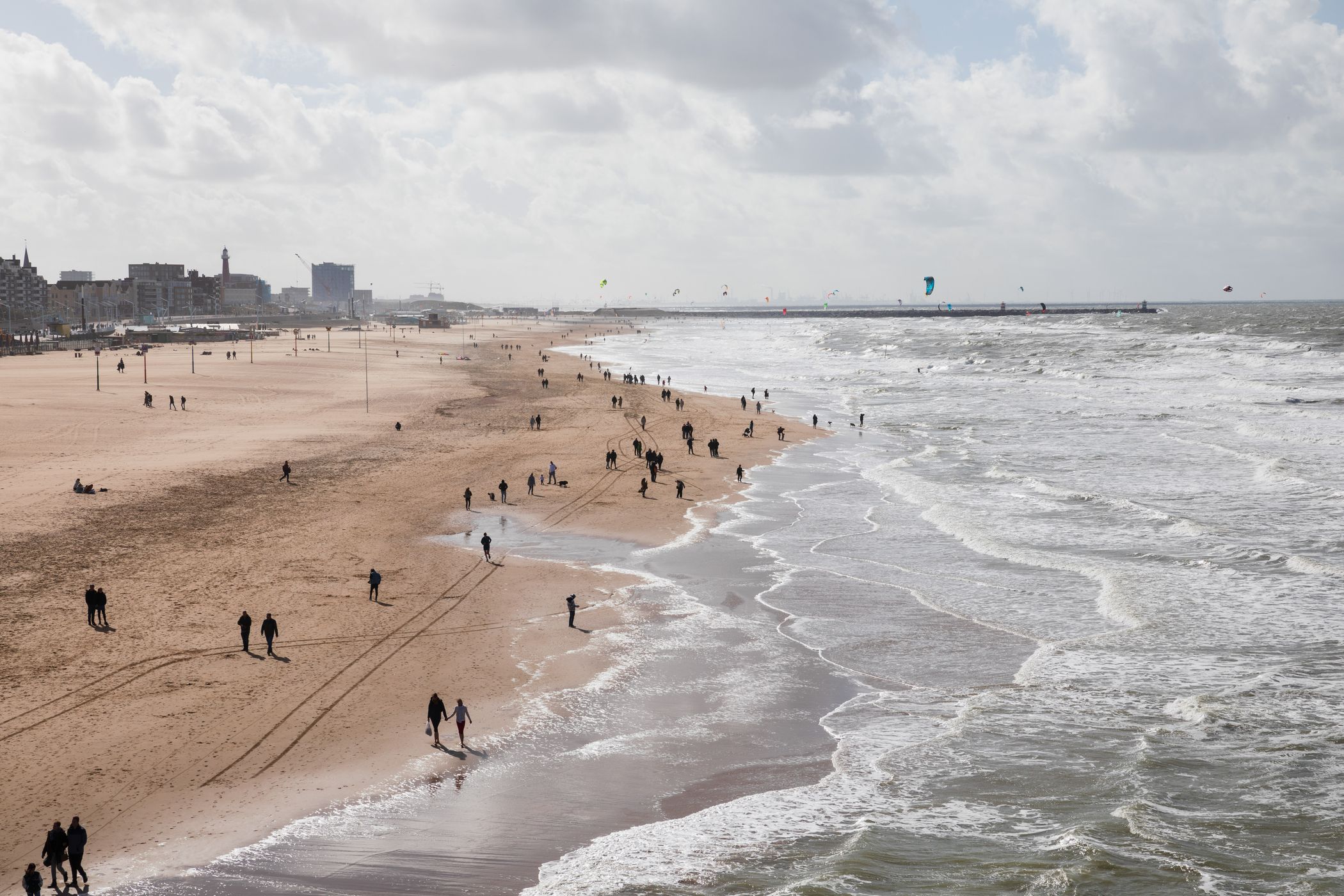 View on the coastline of Scheveningen, Netherlands