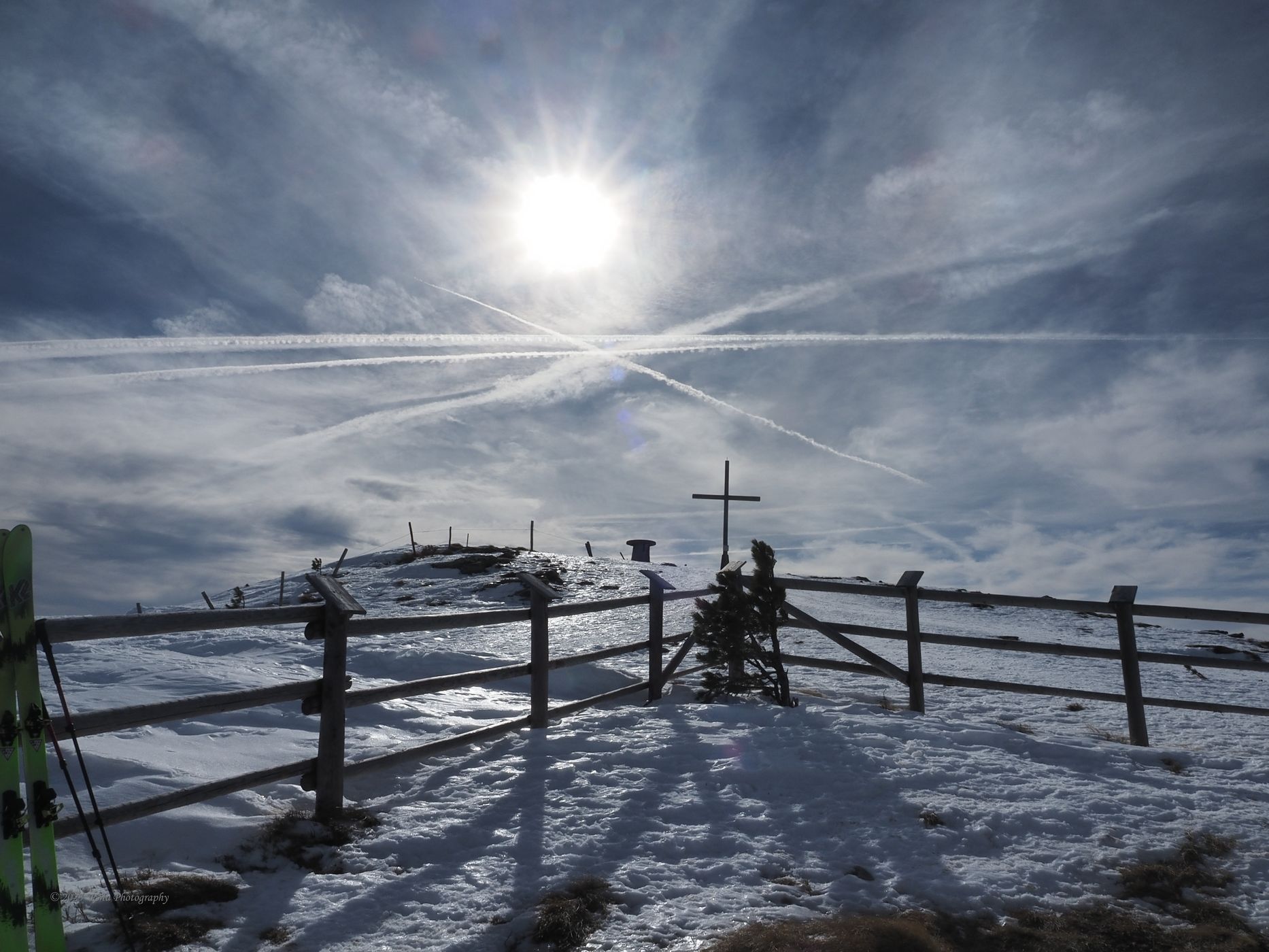 Winter and Foehn at top of Frauenalpe, Austria