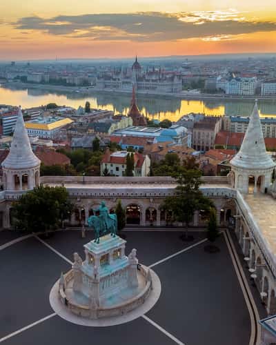 Aerial photo about a famous part of Budapest