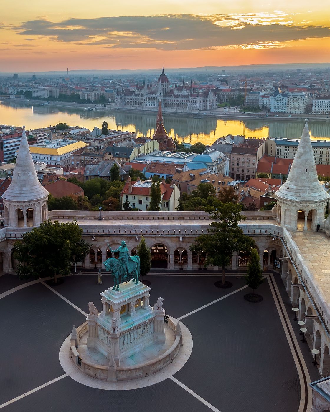 Aerial photo about a famous part of Budapest, Hungary