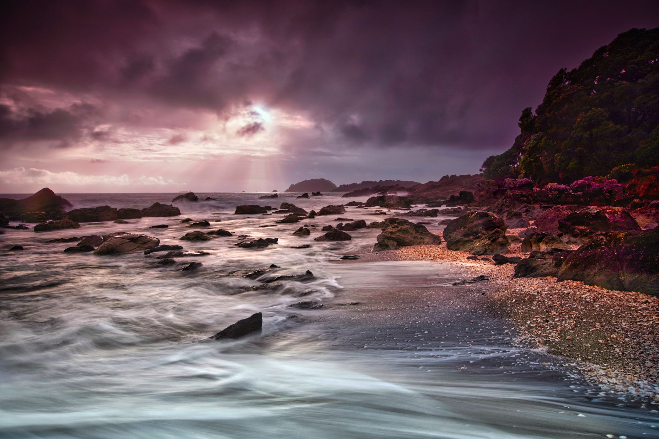 At the base of Mt Maunganui, Tauranga, North Island, New Zealand