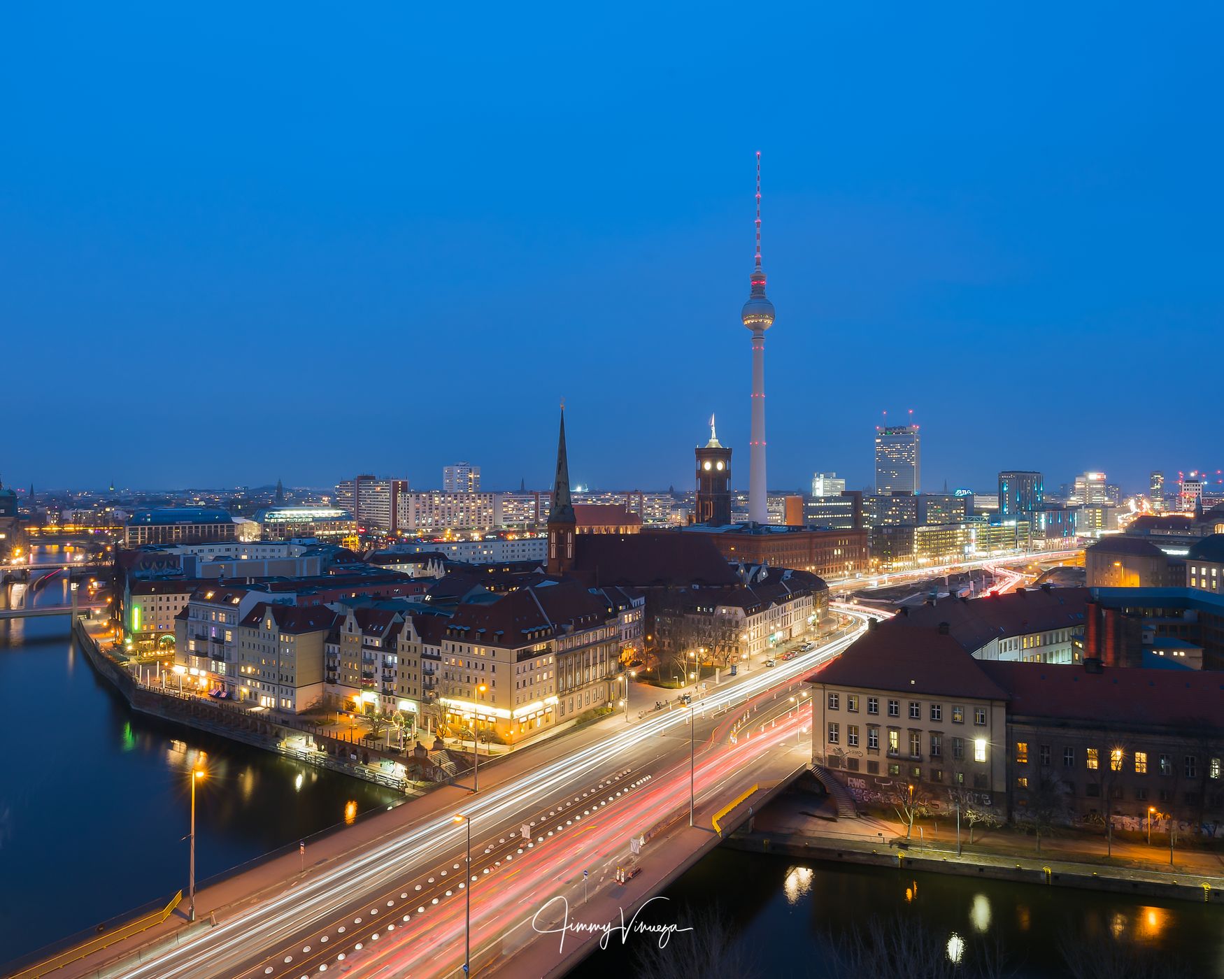 Berlin Skyline from Fischerinsel Skyscraper, Germany