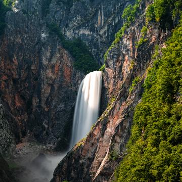 Boka waterfall in Triglav national park, Slovenia