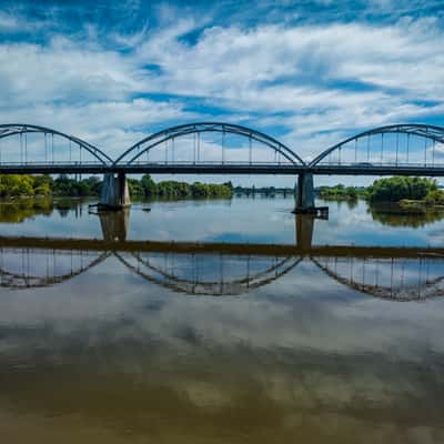 Car bridge reflection, Huntly, North Island, New Zealand