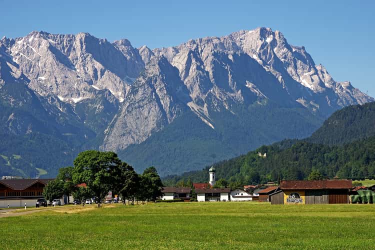 Farchant with Wetterstein Mountains