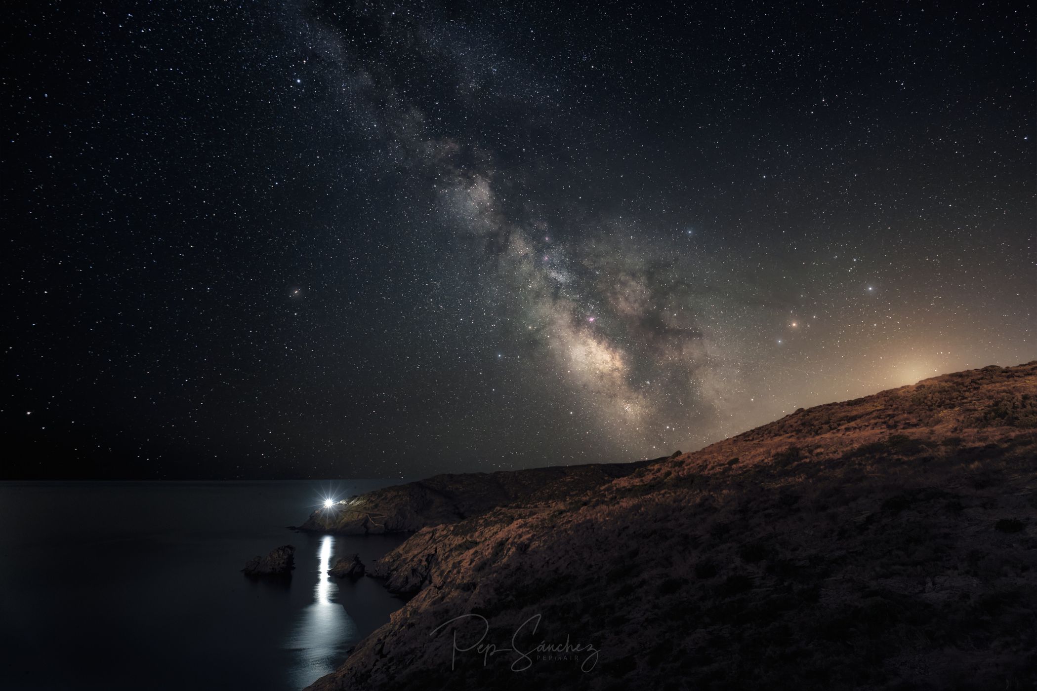 Cala Nans Lighthouse [night], Spain