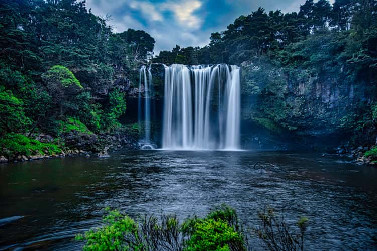 front view, Rainbow Falls, Waianiwaniwa, North Island