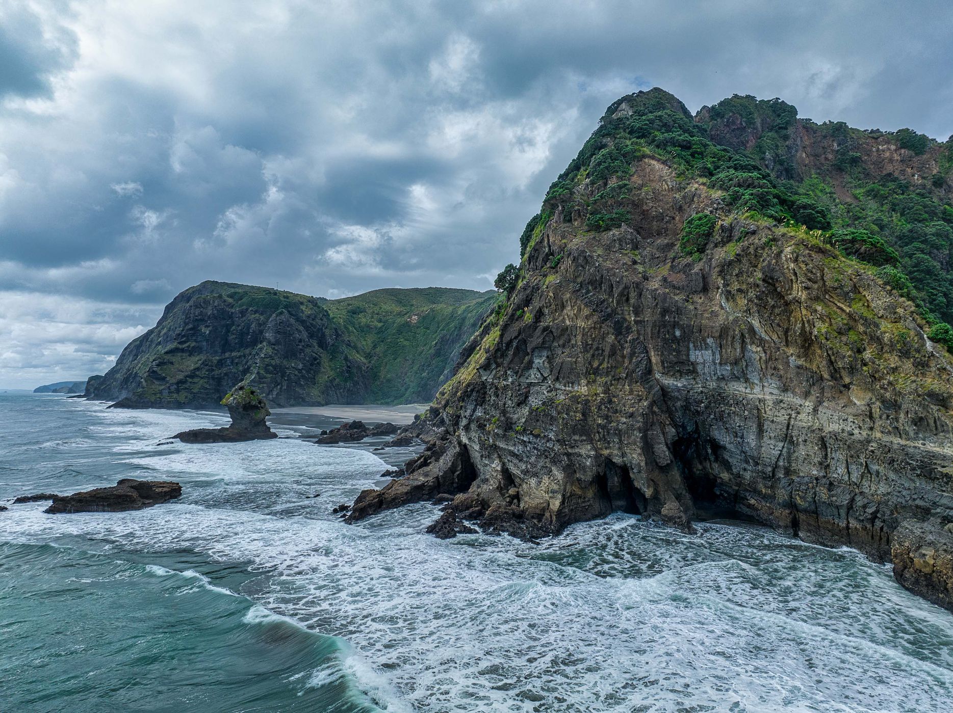 Headland [Drone] Karekare, North Island, New Zealand