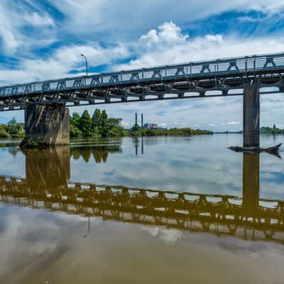 Huntly Bridges and power station, Huntly, North Island, New Zealand