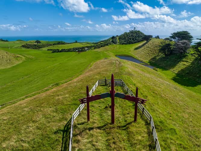 Maori Carvings, Manukau Heads, North Island