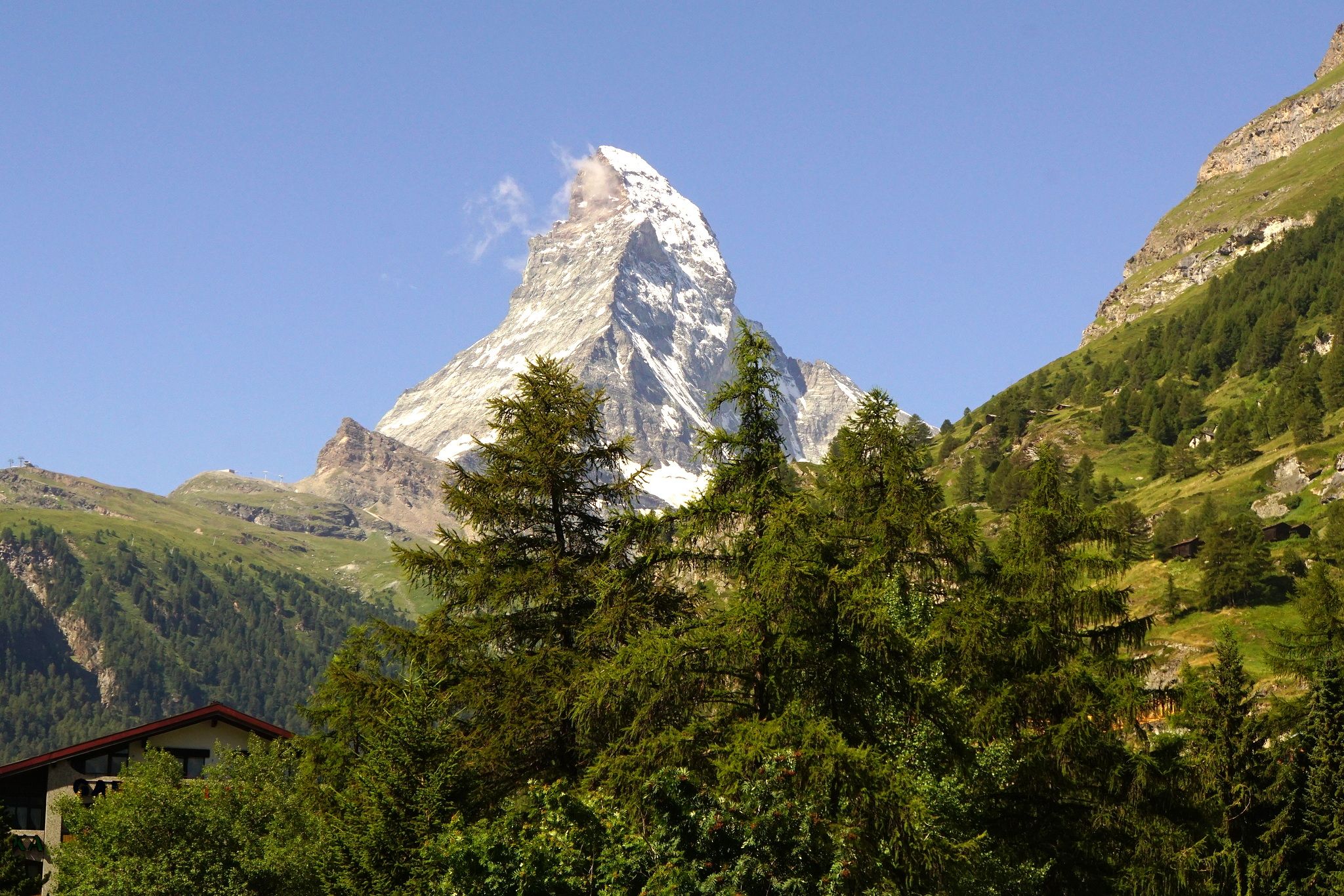 Matterhorn from Winkelmatten part in Zermatt, Switzerland