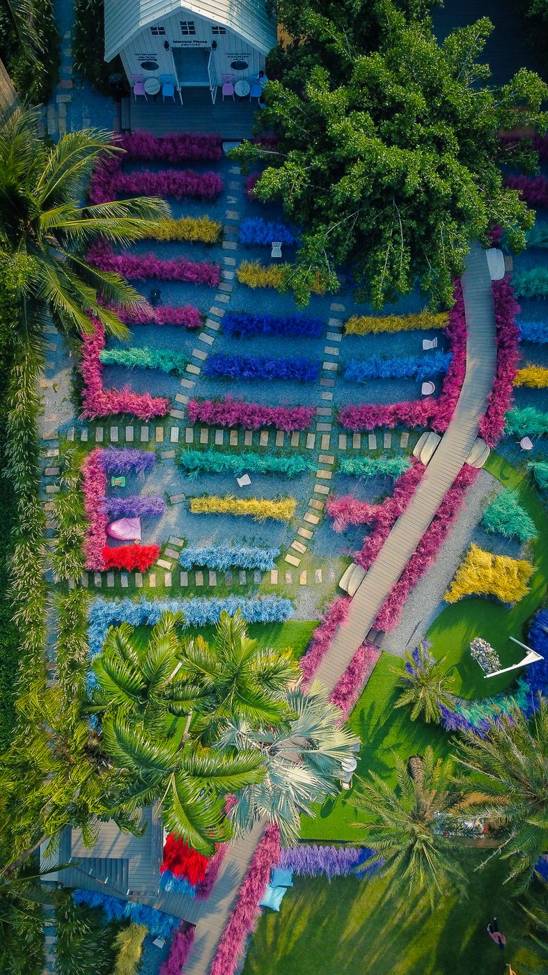 Rainbow garden at Memory House Cafe, Nakhon Pathom , Thailand