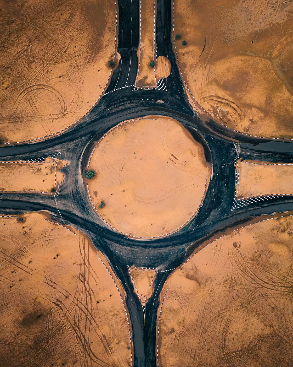 Roundabout from above, Dubai, United Arab Emirates