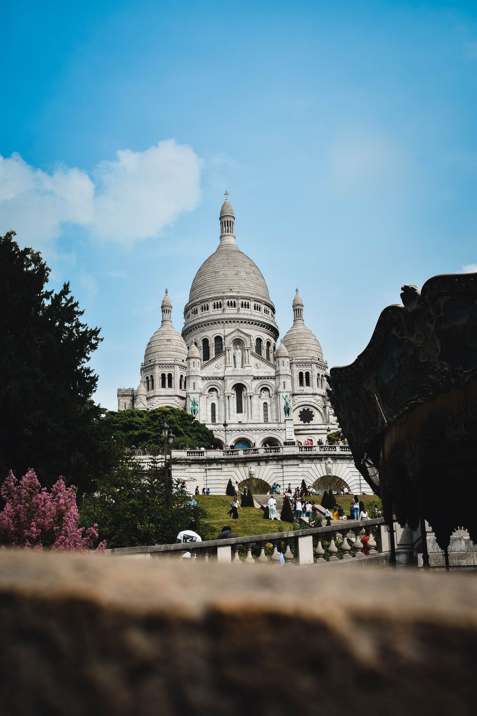Sacre Coeur with Carrousel de Saint Pierre, France