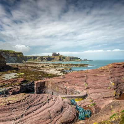 Tantallon Castle and the UK’s smallest harbour, United Kingdom