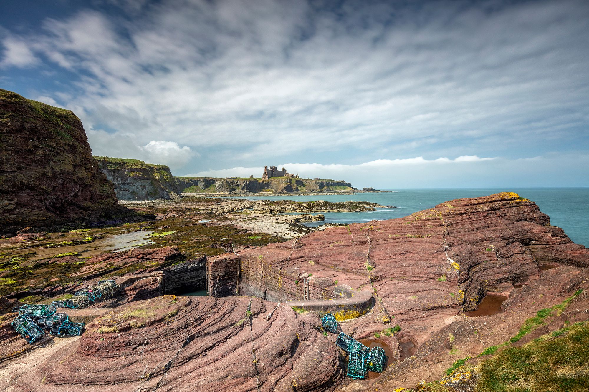 Tantallon Castle and the UK’s smallest harbour, United Kingdom