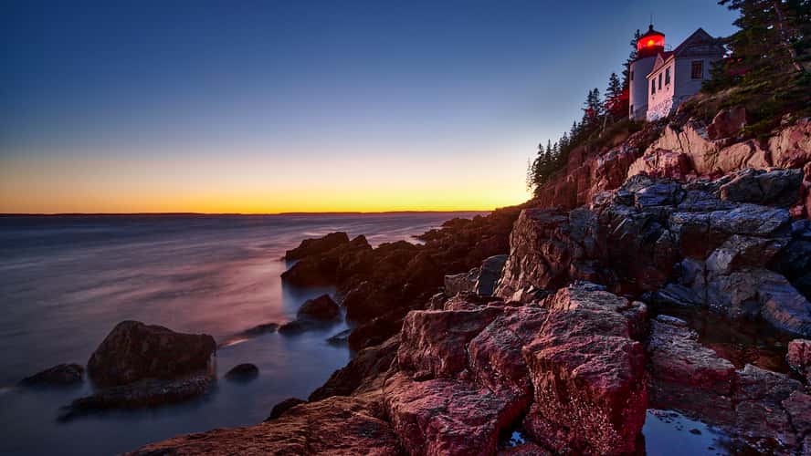 Cliff view of Bass Harbor Head Lighthouse