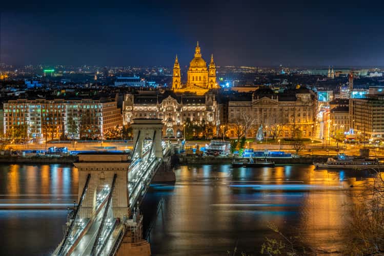 Chain Bridge from Sándor Palace, Budapest