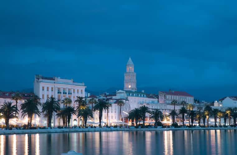 City view from the western harbor, Split