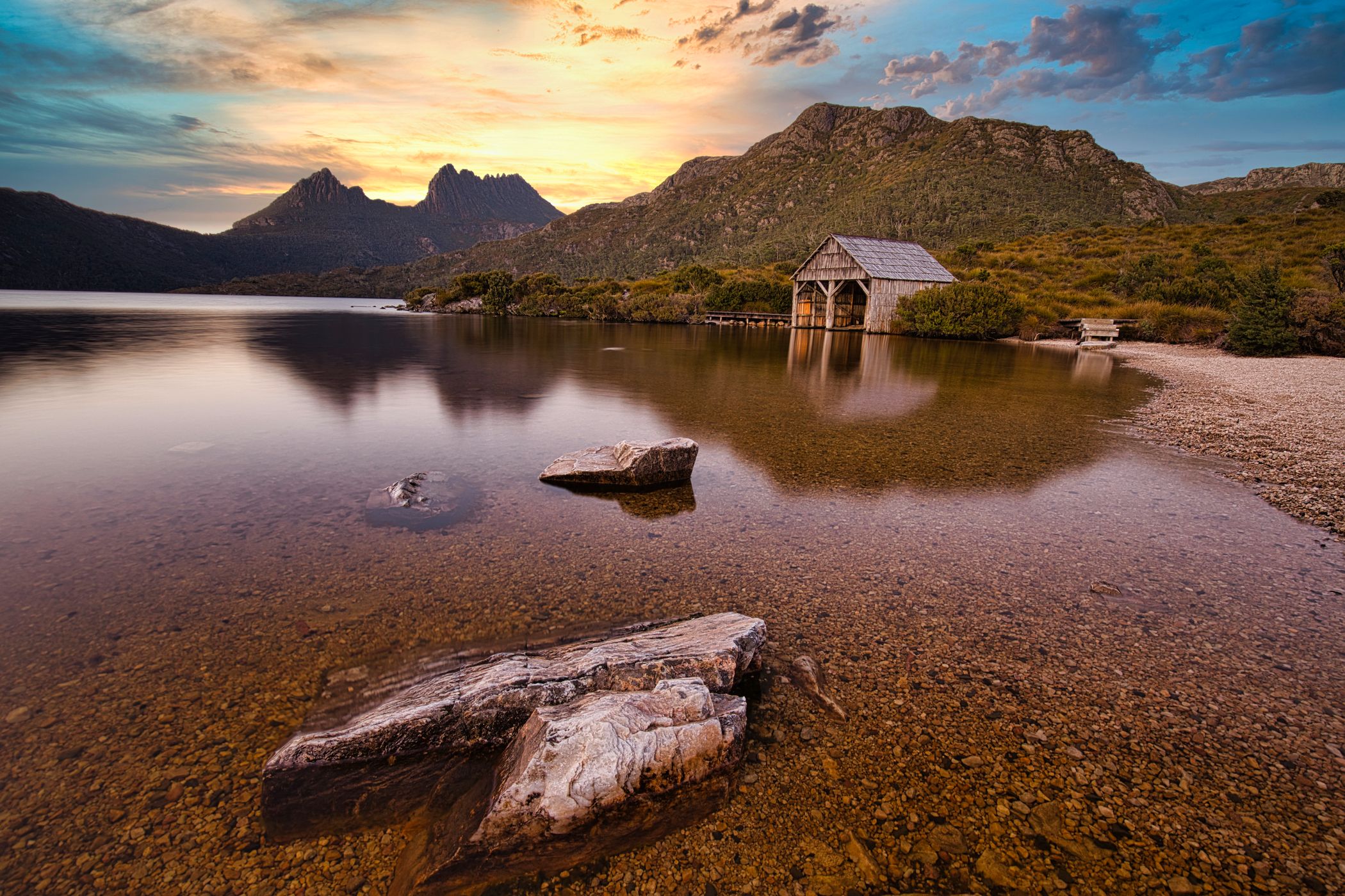 Dove Lake Boat house Cradle Mountain Tasmania, Australia