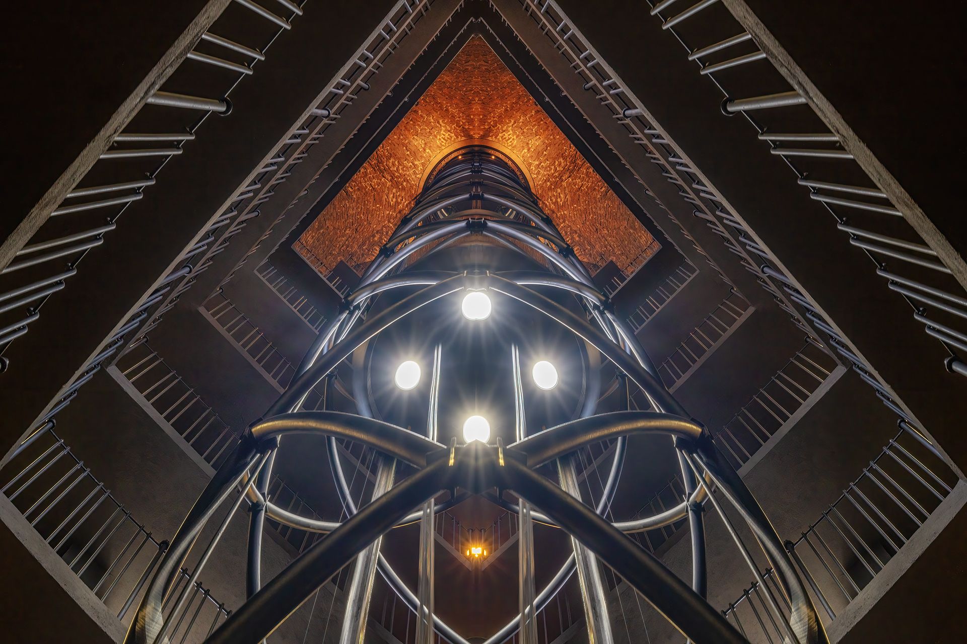 Elevator inside of the Astronomical Clock Tower, Prague, Czech Republic