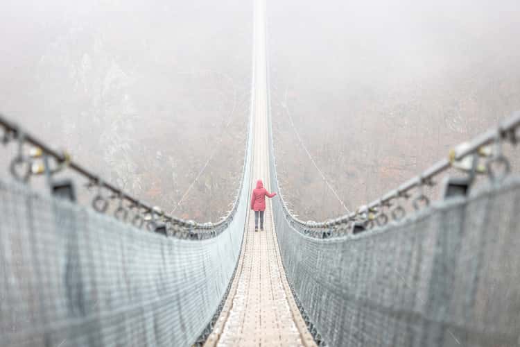On the rope bridge