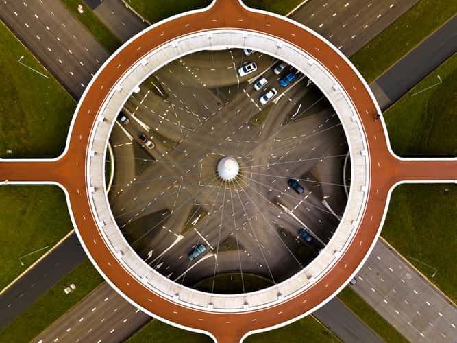 Hovenring Roundabout for by cyclers, Eindhoven