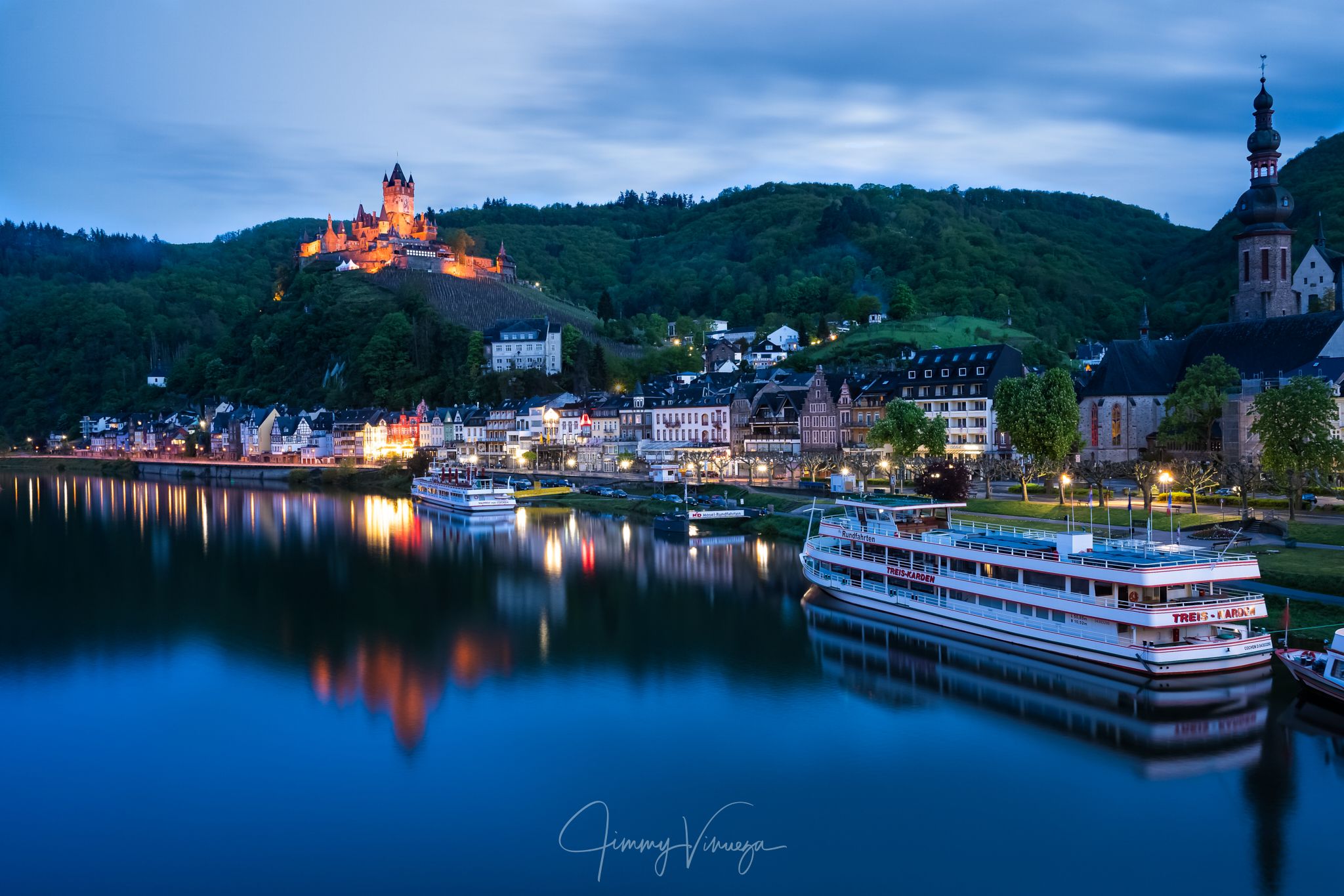 Reichsburg Cochem from Skagerak Bridge, Cochem, Germany