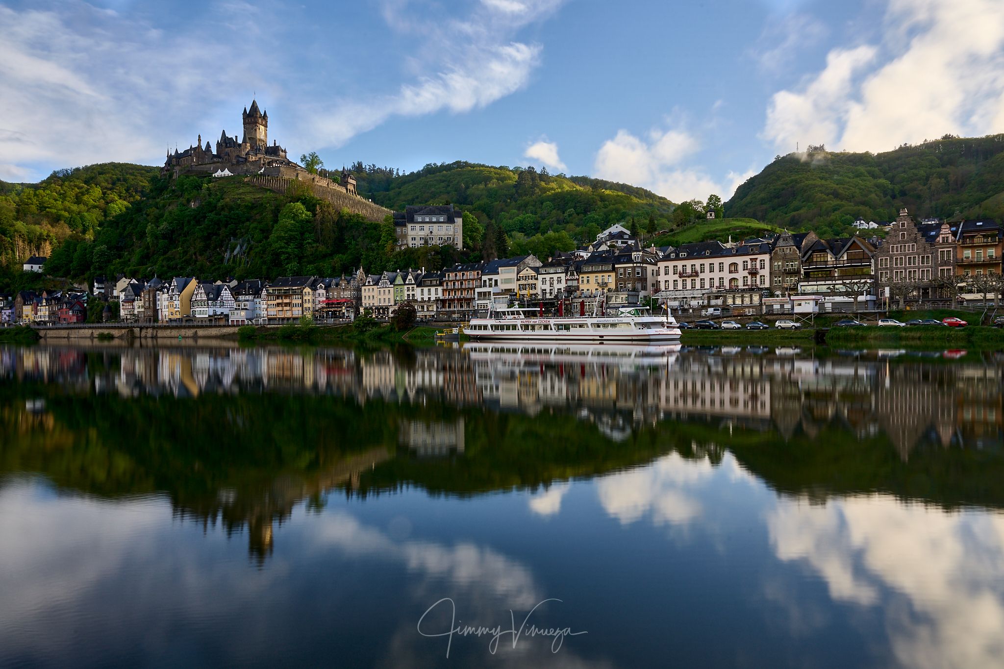 Reichsburg Cochem from Skagerak Bridge, Cochem, Germany
