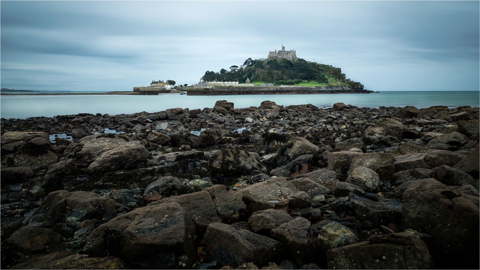 View of St Michael’s Mount from Marazion Car Park, United Kingdom