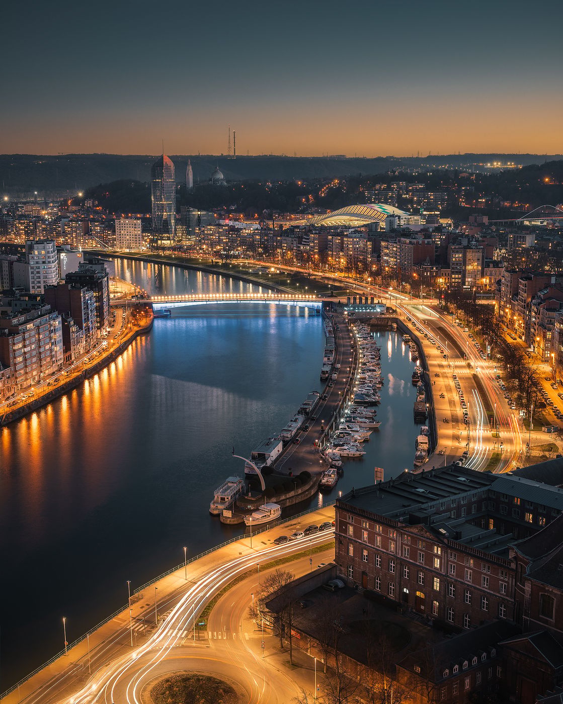 The beauty of Liège revealed from the heights, Belgium