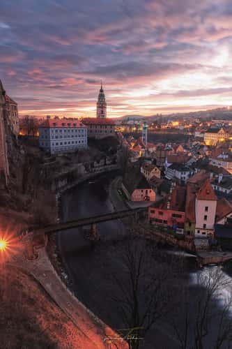 View from State Castle and Chateau Český Krumlov