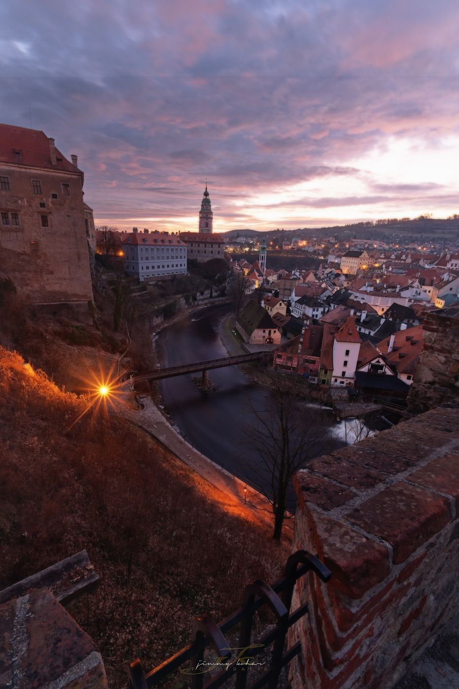 View from State Castle and Chateau Český Krumlov, Czech Republic