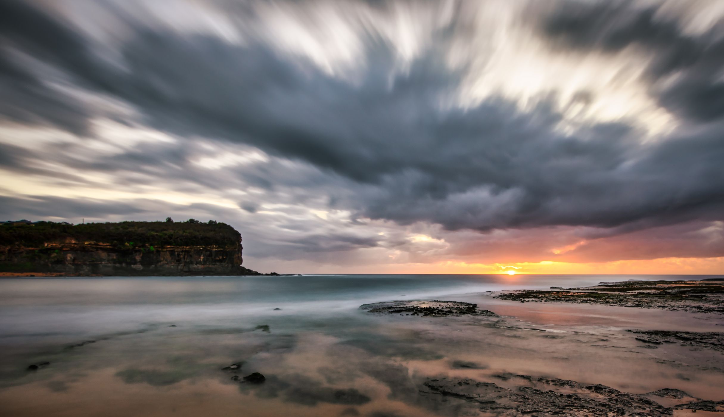 Walking toward the sunrise Mona Vale, Sydney, NSW, Australia