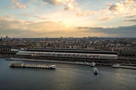 Amsterdam Central cityscape from A'dam Lookout tower.