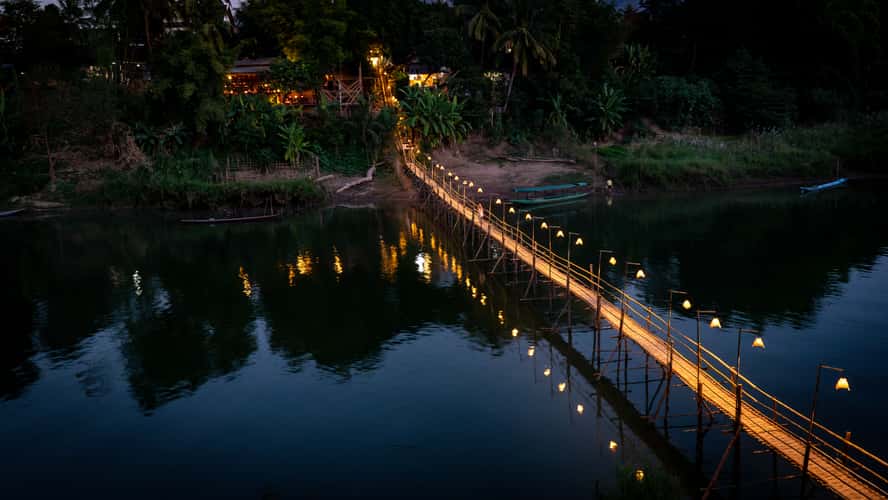 Bamboo Bridge in Luang Prabang