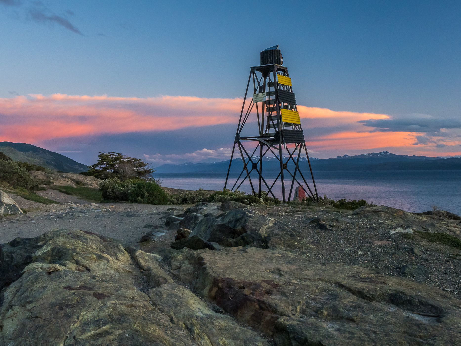 Beacon Escarpados at the Beagle Channel, Argentina