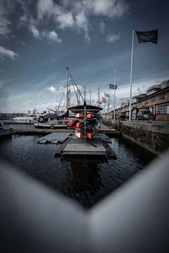 Boats in Harbour of Gothenburg