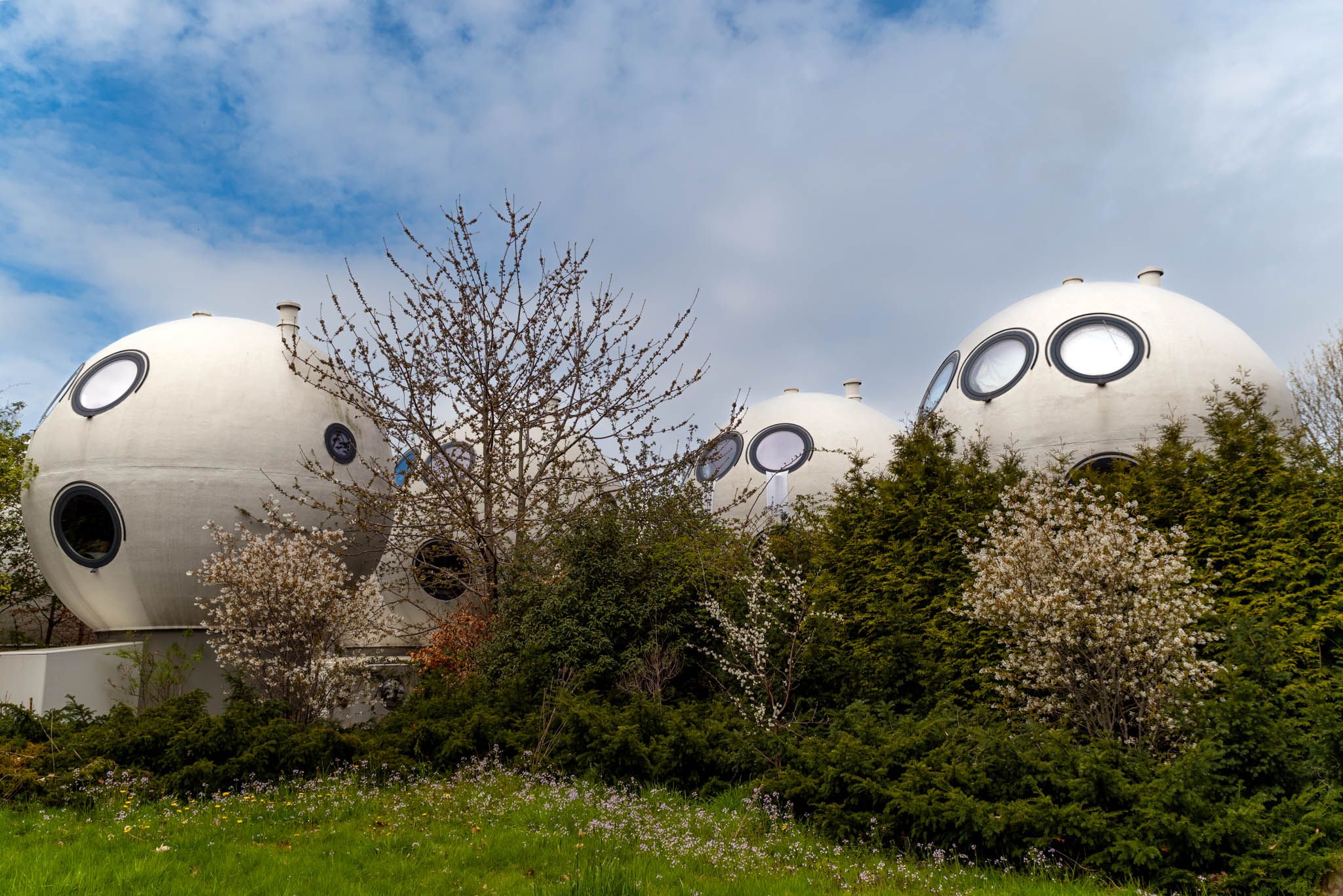Bowling ball or bulb or bullet houses. Bolwoningen, Netherlands