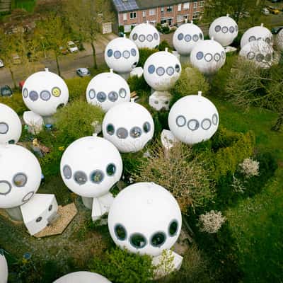 Bowling ball or bulb or bullet houses. Bolwoningen, Netherlands