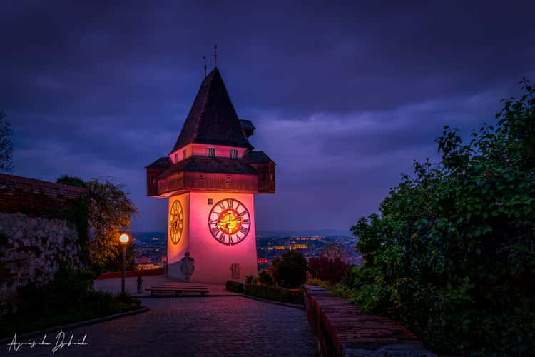 Clock Tower in Graz, Austria