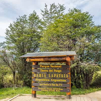 End of the Road at Lapataia Bay, Argentina