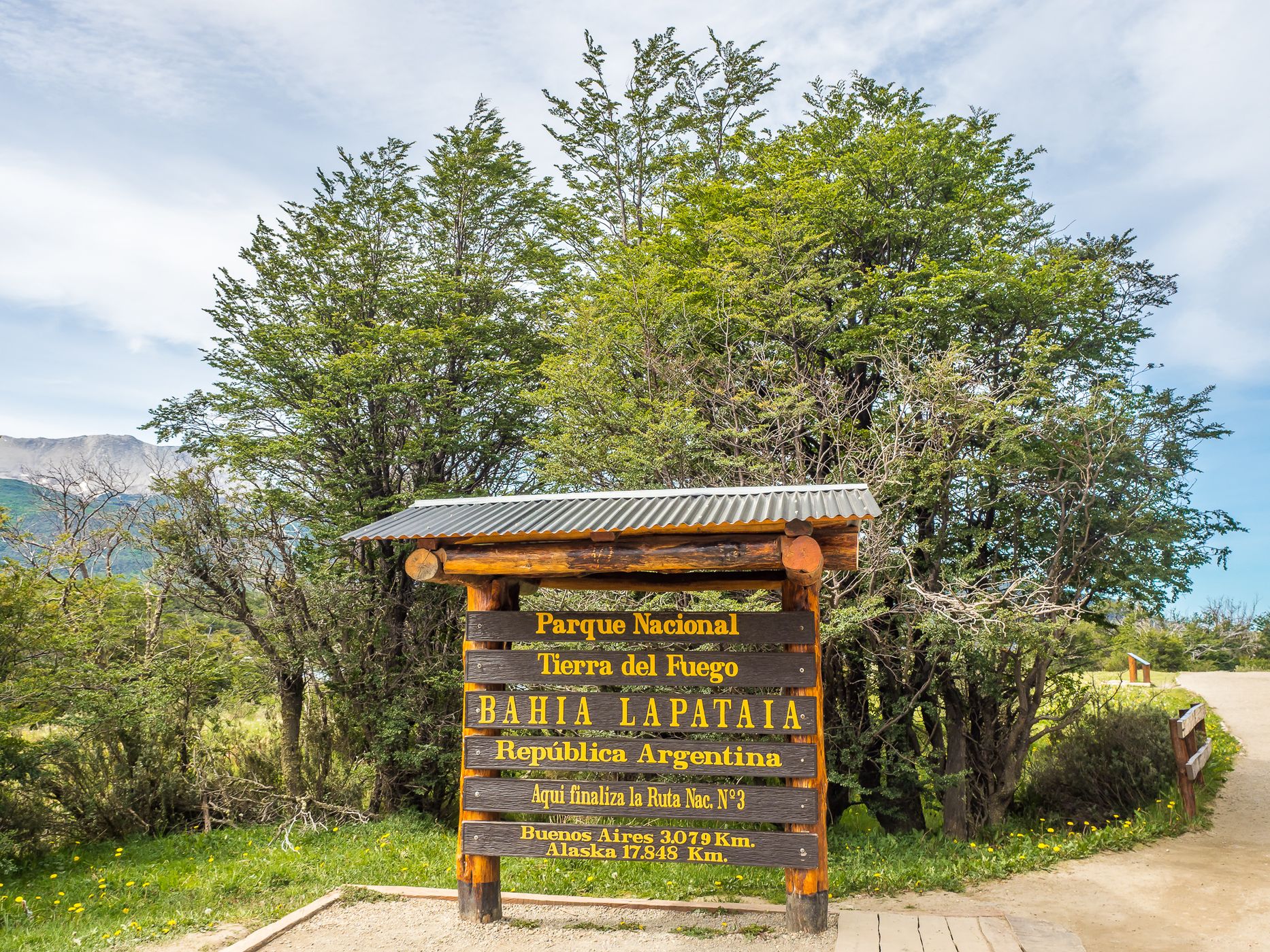 End of the Road at Lapataia Bay, Argentina
