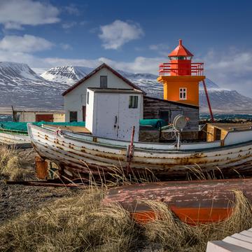 Lighthouse in Svalbardseyri, Iceland