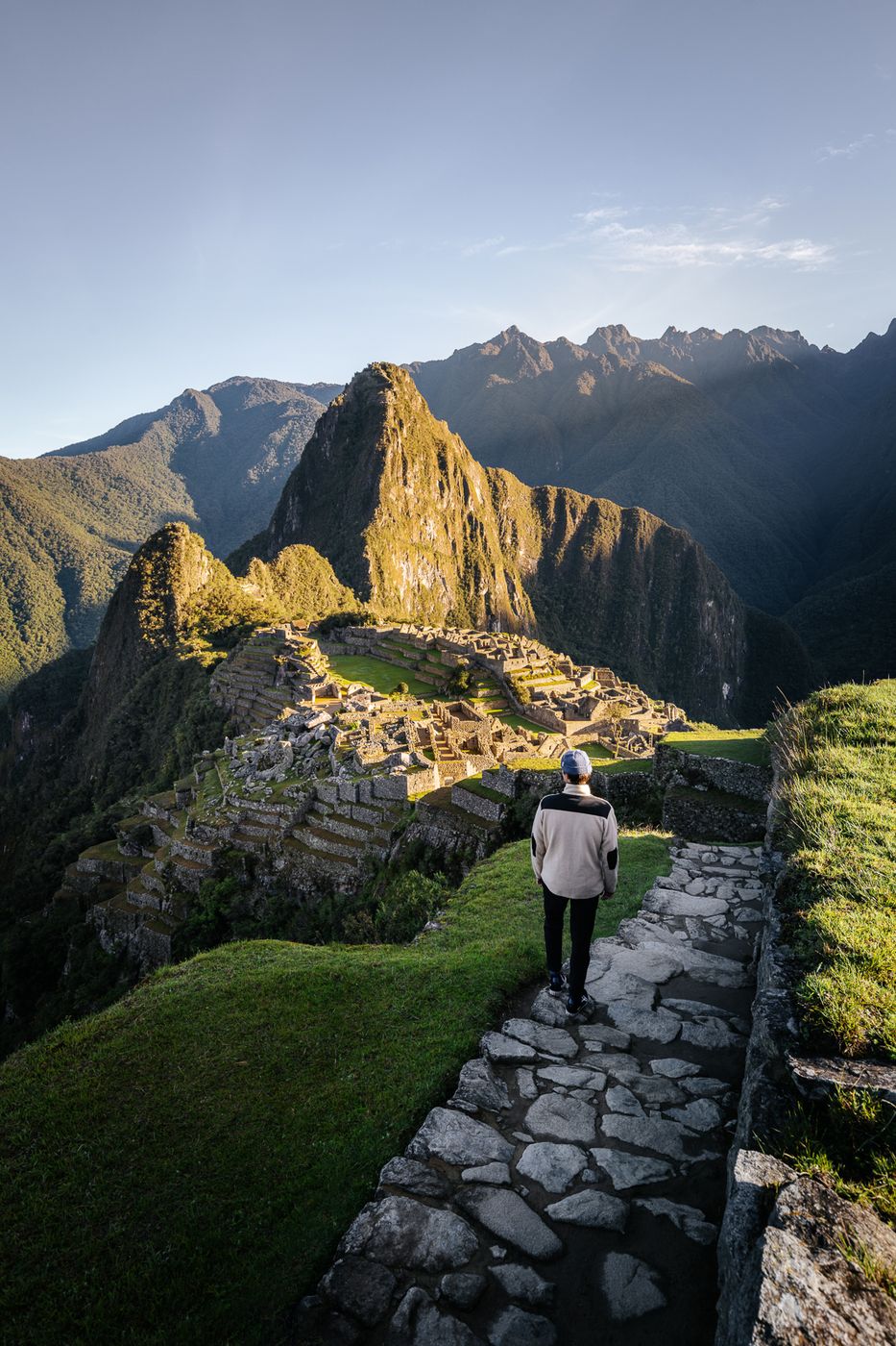 Machu Picchu, lower western terraces view, Peru