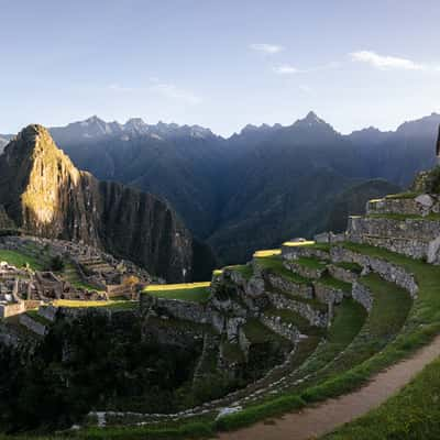 Machu Picchu, lower western terraces view, Peru