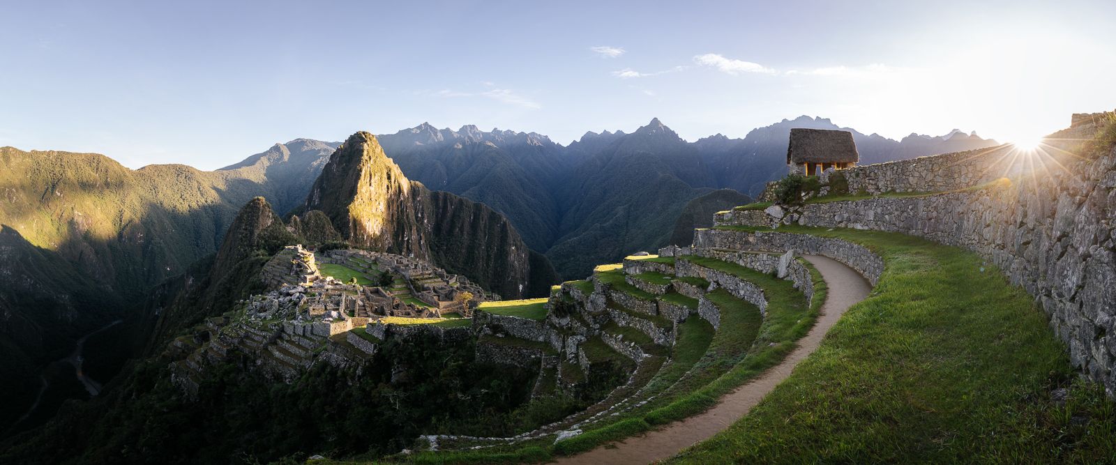 Machu Picchu, lower western terraces view, Peru