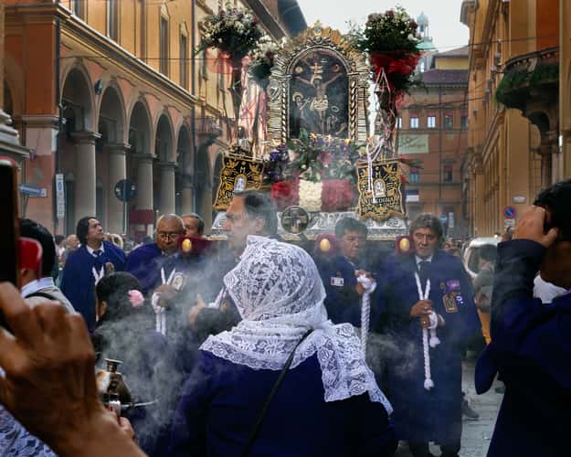 Outside Bologna's Metropolitan Cathedral