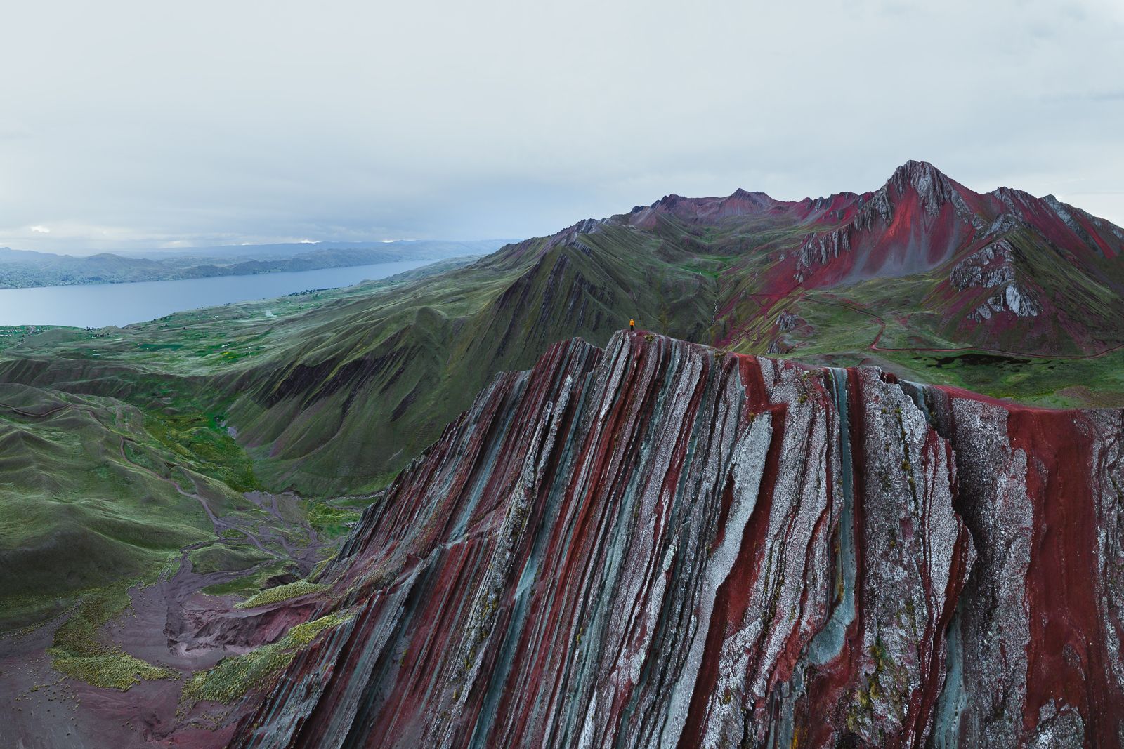 Pallay Poncho near Lake Langui Lago, Peru