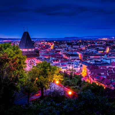 Graz, Schlossberg, Uhrturm, Austria